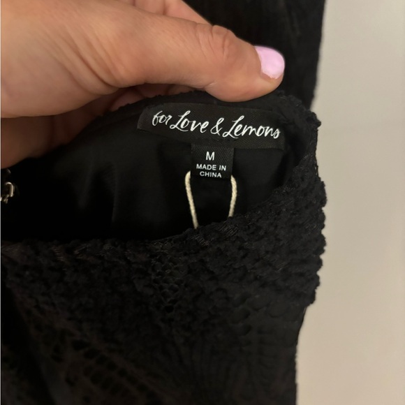 For Love and Lemons Aubrey Mini Dress in Black Size Medium NWT - Picture 8 of 11